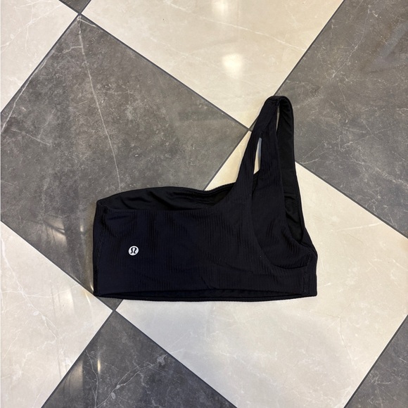 Black One-Shoulder Lululemon Sports Bra - Picture 2 of 2